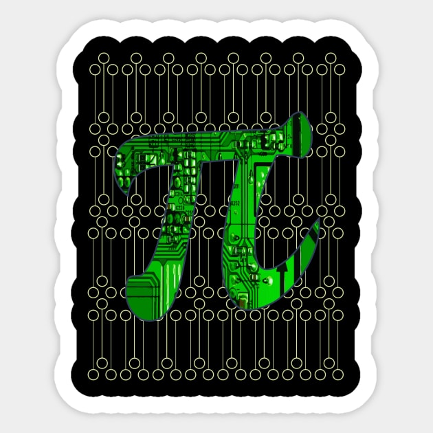 Pi Day Circuit Board T-shirt Gift Sticker by MalarkeyPie